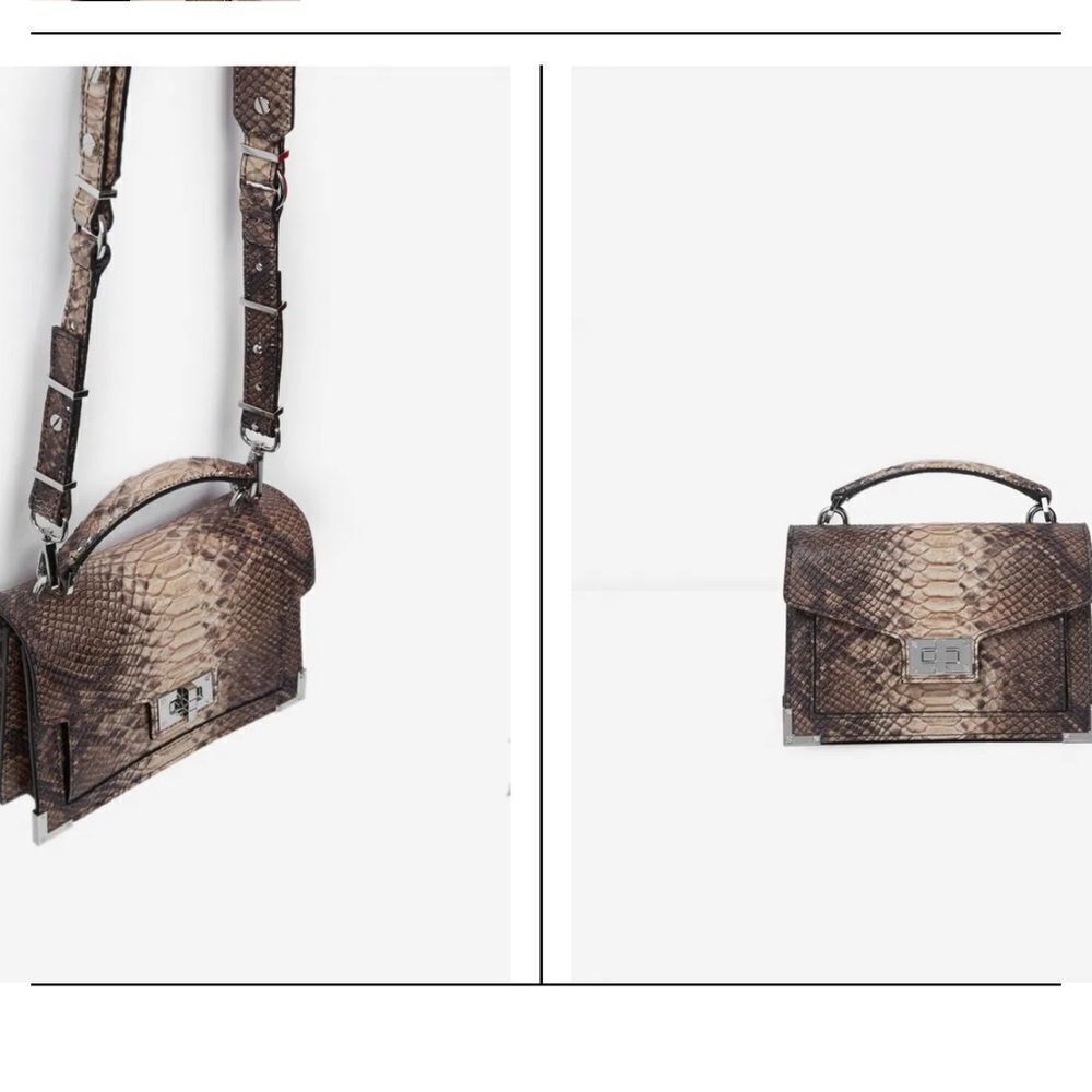 $415 The Kooples Emily Small Python Embossed Leather Handbag NWT - Picture 7 of 9